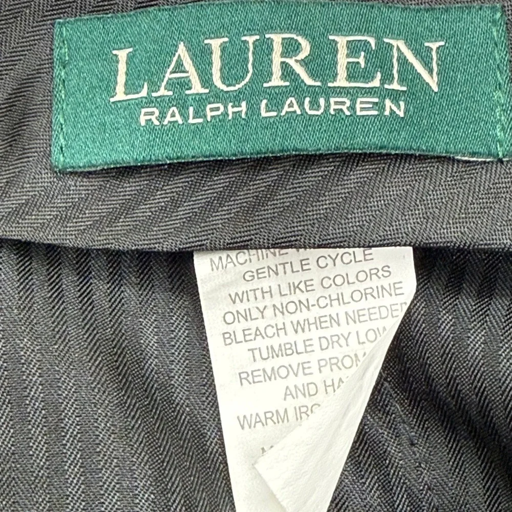 Lauren Ralph Lauren Mens Dress Pants Charcoal Gray Flat Front 38W x 32L Trousers